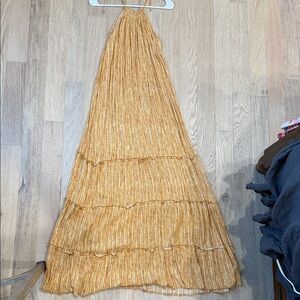 Golden Halter Maxi Dress